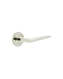 Frelan Burlington Mayfair Door Handle on Knurled Outer Rose Polished Nickel BUR10KIT161 Consist of BUR10PN and BUR55PN