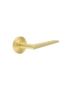 Frelan Burlington Mayfair Door Handles Satin Brass Consist of BUR10SB + BUR53SB
