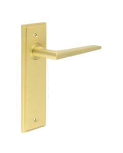 Frelan Burlington Mayfair Door Handle on Latch Plate Satin Brass BUR10KIT242 Consist of BUR10SB and BUR450SB