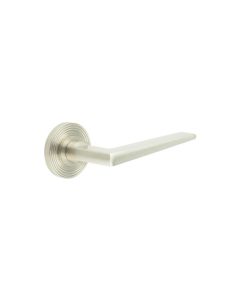 Frelan Burlington Mayfair Door Handle on Reeded outer Rose Satin Nickel BUR10KIT316 Consist of BUR10SN and BUR53SN