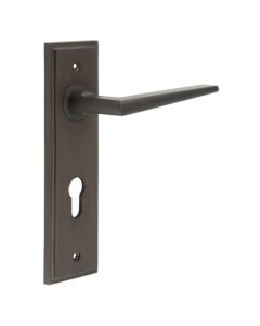 Frelan Burlington Mayfair Door Handle on Din Euro Profile Lock Plate Dark Bronze BUR10KIT90 Consist of BUR10DB and BUR455DB
