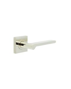 Frelan Burlington Fitzrovia Door Handle on Square Plain Outer Rose Polished Nickel BUR15KIT162 Consist of BUR15PN and BUR150PN