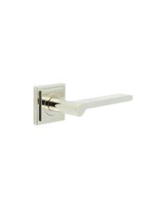 Frelan Burlington Fitzrovia Door Handle on Square Stepped Outer Rose Polished Nickel BUR15KIT163 Consist of BUR15PN and BUR152PN