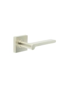 Frelan Burlington Fitzrovia Door Handle on Square Plain Outer Rose Satin Nickel BUR15KIT318 Consist of BUR15SN and BUR150SN