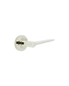 Frelan Burlington Knightsbridge Door Handle on Knurled Outer Rose Polished Nickel BUR20KIT161 Consist of BUR20PN and BUR55PN
