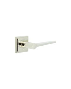 Frelan Burlington Knightsbridge Door Handle on Square Stepped Outer Rose Polished Nickel BUR20KIT163 Consist of BUR20PN and BUR152PN