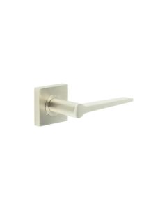 Frelan Burlington Knightsbridge Door Handle on Square Plain Outer Rose Satin Nickel BUR20KIT318 Consist of BUR20SN and BUR150SN
