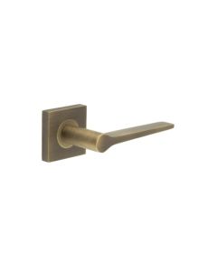 Frelan Burlington Knightsbridge Door Handle on Square Plain Outer Rose Antique Brass BUR20KIT6 Consist of BUR20AB and BUR150AB