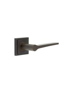 Frelan Burlington Knightsbridge Door Handle on Square Stepped Outer Rose Dark Bronze BUR20KIT85 Consist of BUR20DB and BUR152DB