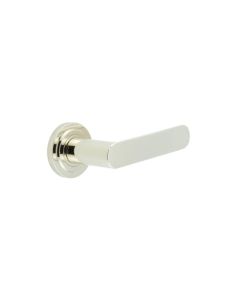 Frelan Burlington Kensington Door Handle on Stepped outer Rose Polished Nickel BUR25KIT159 Consist of BUR25PN and BUR52PN