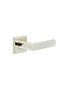 Frelan Burlington Kensington Door Handle on Square Plain Outer Rose Polished Nickel BUR25KIT162 Consist of BUR25PN and BUR150PN