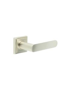 Frelan Burlington Kensington Door Handle on Square Stepped Outer Rose Satin Nickel BUR25KIT319 Consist of BUR25SN and BUR152SN