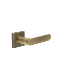 Frelan Burlington Kensington Door Handle on Square Plain Outer Rose Antique Brass BUR25KIT6 Consist of BUR25AB and BUR150AB