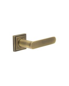 Frelan Burlington Kensington Door Handle on Square Stepped Outer Rose Antique Brass BUR25KIT7 Consist of BUR25AB and BUR152AB