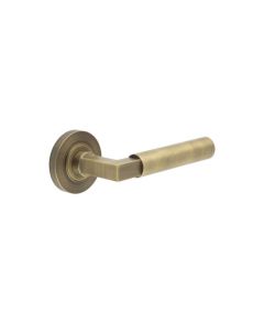 Frelan Burlington Westminster Door Handle on Plain outer Rose Antique Brass BUR30KIT1 Consist of BUR30AB and BUR50AB