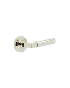 Frelan Burlington Westminster Door Handle on Knurled Outer Rose Polished Nickel BUR30KIT161 Consist of BUR30PN and BUR55PN