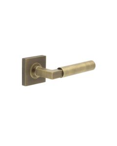 Frelan Burlington Westminster Door Handle on Square Plain Outer Rose Antique Brass BUR30KIT6 Consist of BUR30AB and BUR150AB