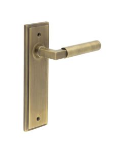 Frelan Burlington Westminster Door Handle on Latch Plate Antique Brass BUR30KIT8 Consist of BUR30AB and BUR450AB