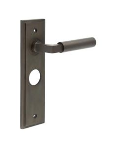 Frelan Burlington Westminster Door Handle on Bathroom Plate Dark Bronze BUR30KIT88 Consist of BUR30DB and BUR453DB