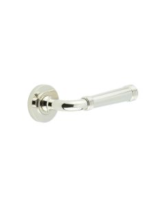 Frelan Burlington Highgate Door Handle on Plain outer Rose Polished Nickel BUR35KIT157 Consist of BUR35PN and BUR50PN