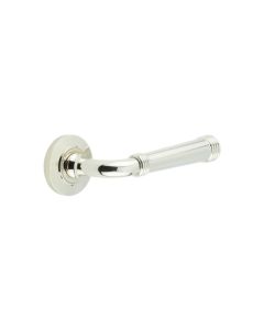Frelan Burlington Highgate Door Handle on Chamfered outer Rose Polished Nickel BUR35KIT158 Consist of BUR35PN and BUR51PN