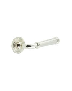Frelan Burlington Highgate Door Handle on Reeded outer Rose Polished Nickel BUR35KIT160 Consist of BUR35PN and BUR53PN