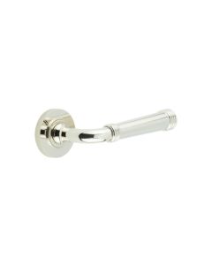 Frelan Burlington Highgate Door Handle on Knurled Outer Rose Polished Nickel BUR35KIT161 Consist of BUR35PN and BUR55PN