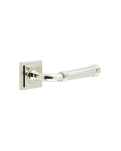 Frelan Burlington Highgate Door Handle on Square Stepped Outer Rose Polished Nickel BUR35KIT163 Consist of BUR35PN and BUR152PN