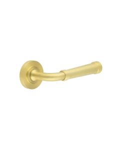 Frelan Burlington Highgate Door Handle on Plain outer Rose Satin Brass BUR35KIT235 Consist of BUR35SB and BUR50SB