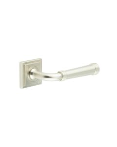 Frelan Burlington Highgate Door Handle on Square Stepped Outer Rose Satin Nickel BUR35KIT319 Consist of BUR35SN and BUR152SN