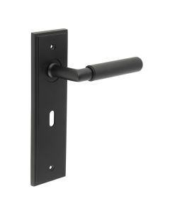 Burlington Piccadilly Lever on key Lock Plate Complete with BUR40MB + BUR451MB Matt Black