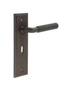 Frelan Burlington Piccadilly Door Handle on Standard Lock Plate Dark Bronze BUR40KIT87 Consist of BUR40DB and BUR451DB