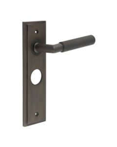 Frelan Burlington Piccadilly Door Handle on Bathroom Plate Dark Bronze BUR40KIT88 Consist of BUR40DB and BUR453DB