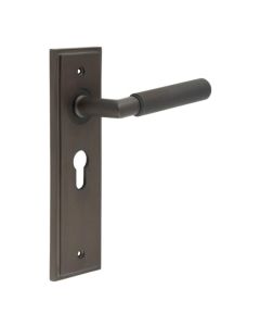 Frelan Burlington Piccadilly Door Handle on Euro Profile Lock Plate Dark Bronze BUR40KIT89 Consist of BUR40DB and BUR454DB