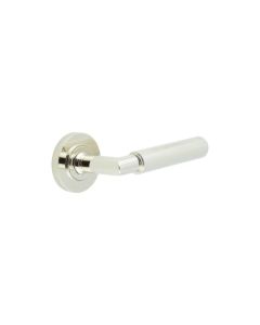 Frelan Burlington Piccadilly Door Handle on Plain outer Rose Polished Nickel BUR40KIT157 Consist of BUR40PN and BUR50PN