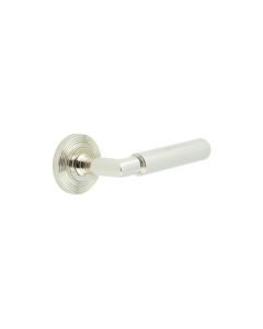 Frelan Burlington Piccadilly Door Handle on Reeded outer Rose Polished Nickel BUR40KIT160 Consist of BUR40PN and BUR53PN