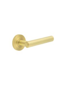 Frelan Burlington Richmond Door Handle on Knurled Outer Rose Satin Brass BUR45KIT239 Consist of BUR45SB and BUR55SB