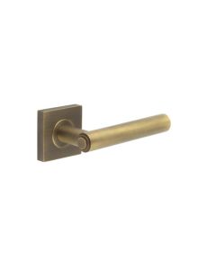 Frelan Burlington Richmond Door Handle on Square Plain Outer Rose Antique Brass BUR45KIT6 Consist of BUR45AB and BUR150AB