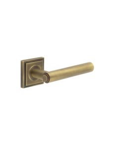 Frelan Burlington Richmond Door Handle on Square Stepped Outer Rose Antique Brass BUR45KIT7 Consist of BUR45AB and BUR152AB