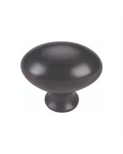Heritage Brass C114 38-BKMT Cabinet Knob Victorian Oval Design 38mm Matt Black finish