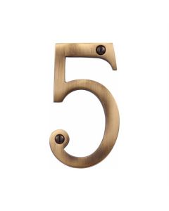 Heritage Brass C1560 5-AT Numeral 5 Face Fix 76mm (3) Antique finish