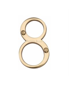 Heritage Brass C1560 8-PB Numeral 8 Face Fix 76mm (3) Polished Brass finish