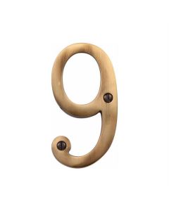 Heritage Brass C1560 9-AT Numeral 9 Face Fix 76mm (3) Antique finish