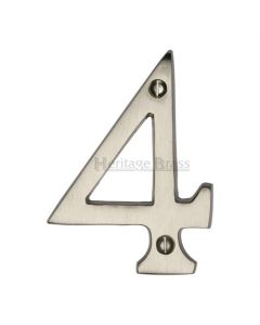 Heritage Brass C1561 4-UL Numeral 4 Face Fix 76mm (3) Unlacquered