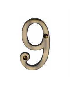 Heritage Brass C1561 9-AT Numeral 9 Face Fix 76mm (3) Antique finish