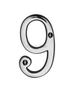 Heritage Brass C1561 9-PC Numeral 9 Face Fix 76mm (3) Polished Chrome finish