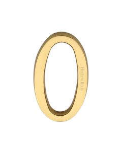 Heritage Brass Numeral 0 Concealed Fix 76mm (3") Polished Brass