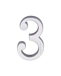 Heritage Brass Numeral 3 Concealed Fix 76mm (3") Polished Chrome
