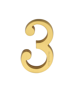 Heritage Brass Numeral 3 Concealed Fix 76mm (3") Satin Brass