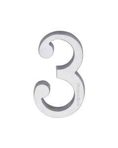 Heritage Brass Numeral 3 Concealed Fix 76mm (3") Satin Chrome